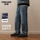 唐獅（TonLion）冬季男士牛仔褲加絨加厚防寒保暖學(xué)生長(cháng)褲簡(jiǎn)約寬松運動(dòng)百搭厚褲子