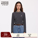 Teenie Weenie小熊女裝2025秋新款休閑簡(jiǎn)約時(shí)髦拼接條紋中領(lǐng)打底衫 藏青色 M 165