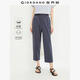 佐丹奴褲子女新款純棉直筒女褲松緊腰輕薄女式休閑七分褲05425315 67深影藍 XL