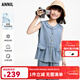 安奈兒（Annil）童裝女童牛仔套裝2025夏新款休閑抗菌防曬冰感時(shí)尚無(wú)袖淺藍 淺藍牛仔 110