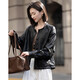 德瑪納【環(huán)保PU】春季都市圓領(lǐng)立體充棉分割線(xiàn)裝飾挺括女式夾克外套