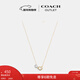 蔻馳（COACH）【新年禮物】【專(zhuān)享直降】奧萊女士項鏈設計感高級感禮物 雙縫愛(ài)心吊墜項鏈