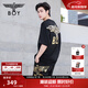 BOY LONDON英式潮流百搭情侶款短袖黑色燙金時(shí)尚休閑T恤N01910 黑色 現貨 XL 此款偏大，建議拍小一碼