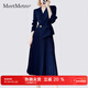 MeetMetro瑪依爾西裝連衣裙女2025秋季新款質(zhì)感職業(yè)通勤百褶裙 藏青【現貨】 L