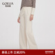 歌莉婭針織褲女秋冬新款慵懶風(fēng)穿搭休閑直筒長(cháng)褲寬松闊腿褲1ENC1I05A 07W米色 M