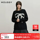 moussy 2026早春新品甜美風(fēng)蝴蝶結圓領(lǐng)套頭毛針織衫028IAZ70-1061 020黑色 均碼