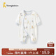 童泰（TONGTAI）嬰兒連體衣春秋季純棉寶寶衣服新生兒偏開(kāi)哈衣爬服睡衣藍色73cm