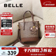 百麗【新年禮物】女包25新款復古老花小象桶水桶包X7233AX5 啡色