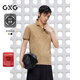 GXG男裝【涼感】滿(mǎn)身印花polo衫短袖男通勤皮標休閑上衣 25夏新 卡其色 M