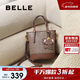 百麗【新年禮物】女包25新款復古老花小象桶水桶包X7233AX5 啡色