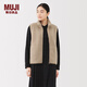 MUJI女式 長(cháng)毛抓絨背心 馬甲馬夾女款25年冬季搖粒絨女裝BB2T8C5A 淺米色 S （155/80A）