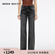 MISS SIXTY【進(jìn)口牛仔面料】2025秋季新款牛仔褲女做舊直筒褲長(cháng)褲 黑灰 26