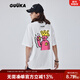 古由卡（GUUKA）xAGAHO聯(lián)名t恤男士短袖寬松潮流夏季26新款情侶裝休閑外穿打底衫 白色 F7536 L