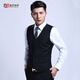海派浩宇 西裝馬甲男修身商務(wù)正裝馬褂無(wú)袖高級感西服馬夾背心職業(yè)裝坎肩 黑色馬甲 XL (175) 推薦55-65KG