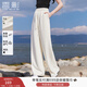 香影【伊士曼二醋酸】米白天絲棉長(cháng)褲女2025夏裝新款闊腿直筒褲子 米白 M 160/64A/95-110斤