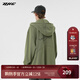 BJHG不計后果春秋簡(jiǎn)約刺繡加絨開(kāi)衫連帽衛衣男潮牌歐美風(fēng)寬松情侶外套 軍綠色 2XL