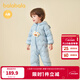 巴拉巴拉童裝嬰兒連體羽絨服輕薄羽絨服寶寶衣服2025冬裝抱衣爬服男童女童 藍色小熊-白鴨絨 90 cm-充絨量47g