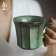 九土手工粗陶咖啡杯復古馬克杯日式簡(jiǎn)約藝術(shù)杯子家用下午茶手沖咖啡杯 孔雀綠