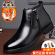 老爺車(chē)（WECKER）短靴男2025新款真皮羊毛棉鞋男冬季加絨皮鞋男保暖皮毛一體雪地靴 LYCM7057黑色（羊毛冬季款） 40