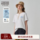 Teenie Weenie小熊女裝春裝清新簡(jiǎn)約圓領(lǐng)短袖T恤休閑通勤學(xué)院上衣 白色 170/L