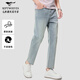 七匹狼【固色保新】牛仔褲男士春夏微彈舒適通勤九分褲 淺藍 29