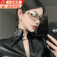 鹿珊伍墨鏡女 歐美個(gè)性辣妹太陽(yáng)眼鏡Y2K千禧高級感無(wú)框鑲鉆拍照造型小眾 .歐美.Y2K.墨鏡.【銀框漸近片】