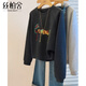 絲柏舍圓領(lǐng)長(cháng)袖衛衣女2026春裝新款時(shí)尚寬松短款套頭休閑上衣