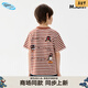 馬·拉?。∕.Latin）【商場(chǎng)同款】馬拉丁兒童T恤2025秋裝新款男大小童復古短袖T恤 115526108U米咖色條（120-160碼） 140
