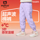 小豬班納（PEPCO）童裝女童加絨褲子秋冬款中大童防風(fēng)保暖長(cháng)褲冬裝兒童棉褲 紫/純色 130