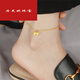 丹芙妮新品18k金在逃公主蝴蝶結腳鏈女時(shí)尚氣質(zhì)性感2024年新款黃金足鏈 立體蝴蝶結隔珠腳鏈