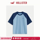 HOLLISTER經(jīng)典小海鷗圖案25夏情侶重磅棉質(zhì)T恤男女裝324-5461 海軍藍撞色 M (180/100A)