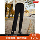 對白直筒加絨牛仔褲女冬裝新款棉質(zhì)寬松顯瘦老爹褲加厚保暖法棍褲 黑色 29