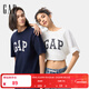GAP男女裝2025春季新款純棉發(fā)泡印花logo短袖T恤休閑上衣724909 海軍藍 L (175/96A) 亞洲尺碼 【偏大，建議拍小一碼】