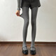 原足灰色平紋打底褲襪子女秋冬季外穿加絨加厚保暖壓力瘦腿踩腳連褲襪 【平紋款】淺灰加絨（適合0~10℃） 主圖款 均碼 踩腳款