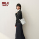 MUJIOBP再生絎縫 水桶型斜挎包 包包女包單肩可手提通勤 EF25CC5A 象牙白色