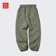 優(yōu)衣庫童裝男童女童工裝束腳褲長(cháng)褲休閑戶(hù)外防蚊輕薄褲子476760 56 橄欖色 150