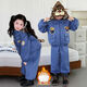 紀覓瘋狂動(dòng)物城女童豹子警官套裝 秋冬加厚兒童男孩衣服加絨兩件套冬 單加棉外套 110