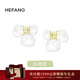 HEFANG何方珠寶白鳶尾方糖耳環(huán)銀耳飾女士輕奢高級感生日新年禮物送女友 黃鋯/耳環(huán)款