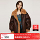 moussy&sly新品機車(chē)風(fēng)大翻領(lǐng)皮夾克外套030HAY30-1411 棕色060 均碼 00020/F