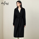 伊芙麗（eifini）蔣欣代言羊毛羊絨高支微闊中長(cháng)毛呢外套大衣2025冬裝 黑色 10.1山羊絨 長(cháng)款 S 90-100斤