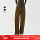 茶·愫（PURE TEA）【學(xué)院美拉德】puretea茶愫棉彈條紋燈芯絨休閑褲寬松闊腿25秋新 卡其 S