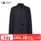G2000【垂墜感】G2000女裝商場(chǎng)新款立領(lǐng)飄帶高級感半袖休閑襯衫 垂墜感-深靛藍立領(lǐng)25寸 38