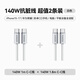 ANKER【超值2條裝】 C-C抗臟編織140W1米白+ C-C抗臟編織140W1.8米白