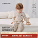 babylove嬰兒連體衣春秋季純棉衣服哈衣爬服男女寶寶波點(diǎn)衣服外出秋裝 奶茶灰 90cm