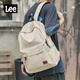 Lee書(shū)包女雙肩包2026新款大容量初中高中生背包男通勤簡(jiǎn)約旅行電腦包 卡其色（可放15寸電腦）