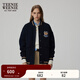Teenie Weenie小熊秋季簡(jiǎn)約學(xué)院風(fēng)棒球服衛衣開(kāi)衫外套寬松時(shí)尚女裝 藏青色 L (170)