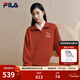 FILA 斐樂(lè )情侶款男女套頭衛衣2026春新款休閑海棠花半開(kāi)襟紅色新年款 水華朱-RD M 170/92A/M