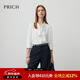 PRICH簡(jiǎn)約氣質(zhì)飄帶領(lǐng)七分袖白襯衫2025秋季新款寬松通勤雪紡衫女 39象牙白色 M (165)