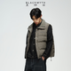黑神話(huà)暖暖羽絨馬甲 軍綠色男女寬松保暖百搭白鴨絨立領(lǐng)保暖工裝背心外套按扣拉鏈 L
