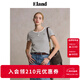 ELAND衣戀T恤女學(xué)院風(fēng)圓領(lǐng)撞色條紋修身顯瘦短袖上衣2025夏季新款 象牙白/白色(39)Ivory L /170